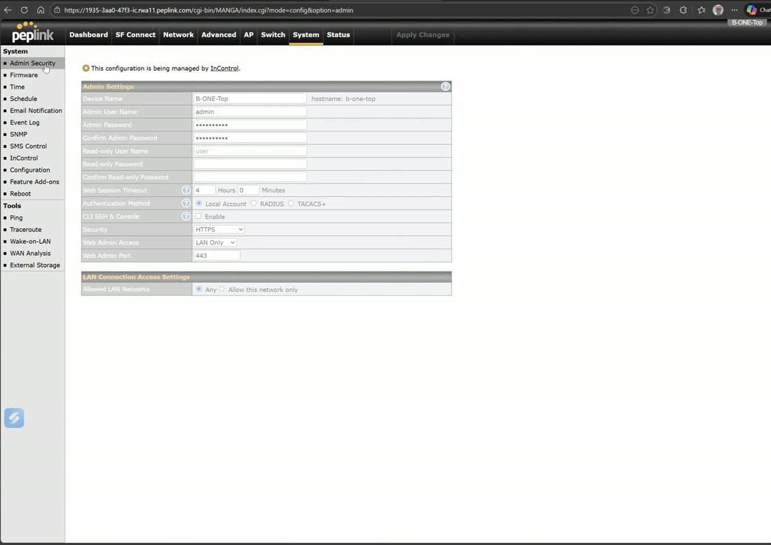 Admin Security — credentials, HTTPS, and access restrictions.