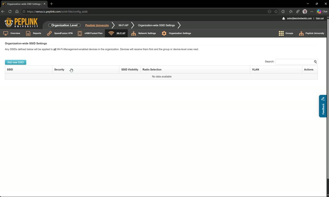 Organization-wide SSIDs (new since 2.12) apply to every Wi-Fi device in the org.