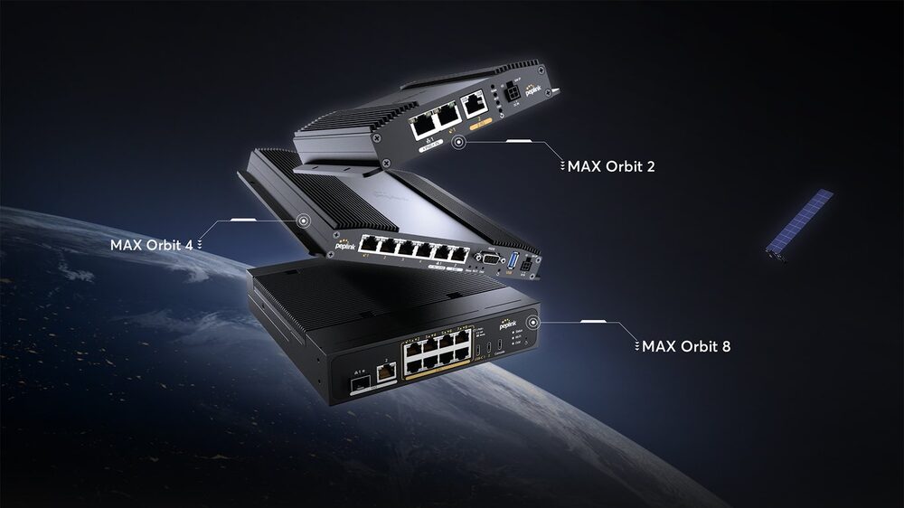Peplink MAX Orbit 2, 4 and 8 multi-orbit satellite routers bonding Starlink and OneWeb
